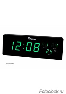 Настенные кварцевые часы с большими цифрами ГРАНАТ/Granat С-2512T-Зелен.